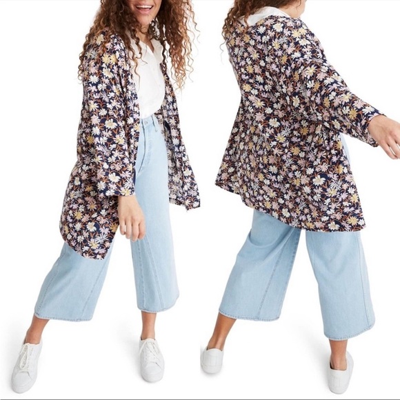 Madewell Short Robe Jacket Poolhouse Floral L7817 size small - Picture 2 of 10